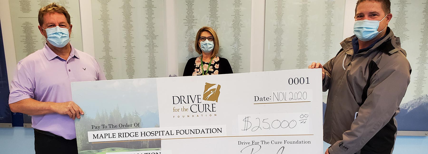 Drive for The Cure Cheque Presentation